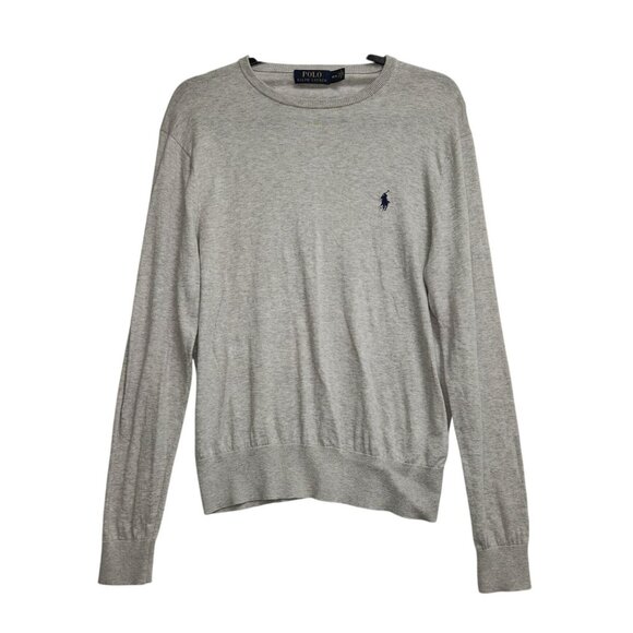 Polo Ralph Lauren Mens Grey Crewneck Sweater M Cashmere Blend 2373 - Picture 1 of 8